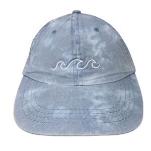 Waves Slideback Hat Blue OSFA Embroidered Tie Dye Blue Revival 6 Panel